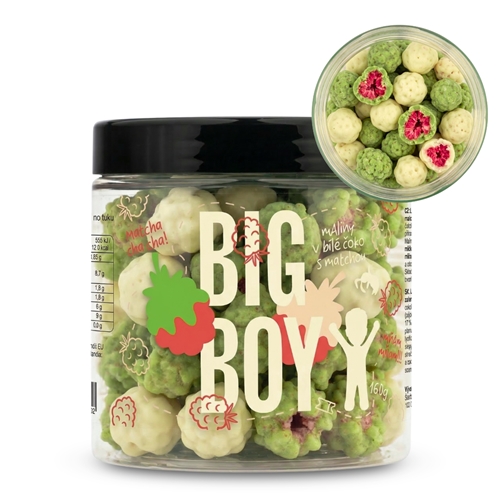 BIG BOY® Maliny v matcha a bílé čokoládě 160 g BIG BOY® Maliny v matcha a bílé čokoládě 160 g