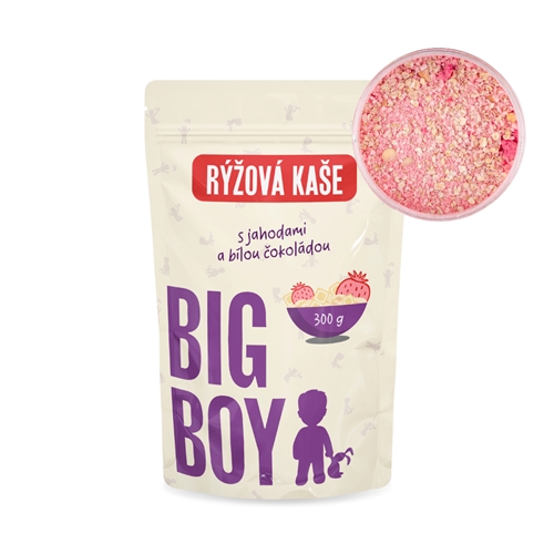 BIG BOY® Rýžová kaše s příchutí jahod v bílé čokoládě 300g
