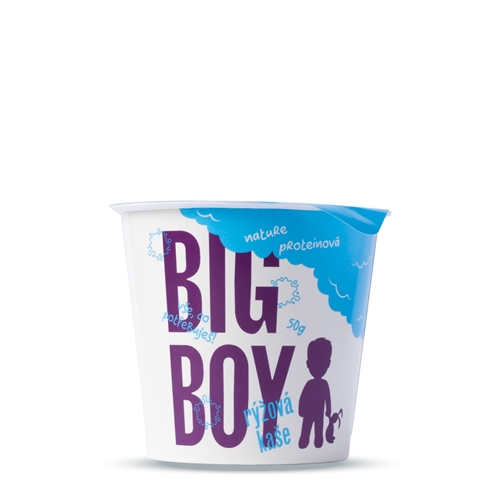 BIG BOY® Rýžová proteinová kaše Nature v kelímku 50g BIG BOY® Rýžová proteinová kaše Nature v kelímku 50g