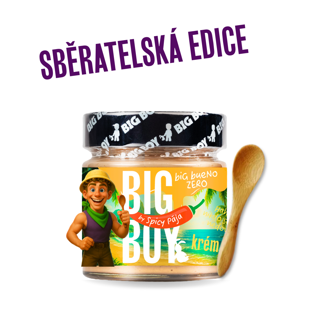 BIG BOY® Spicy Pája - Jemný lískový krém s březovým cukrem 220g