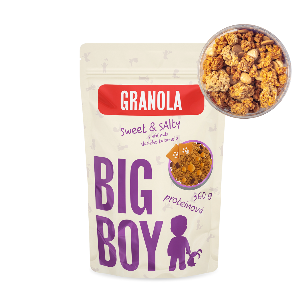 BIG BOY® Proteinová granola Sweet and Salty s příchutí slaného karamelu 360g Eko varianta