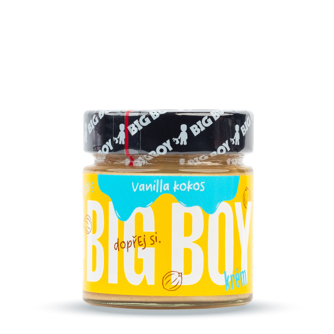 Levně BIG BOY® Vanilla - Kokos - Jemný kešu krém s kokosem a bio bílou čokoládou s kousky vanilky 250g