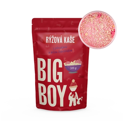 BIG BOY® Rýžová kaše s příchutí jahod v bílé čokoládě 300g