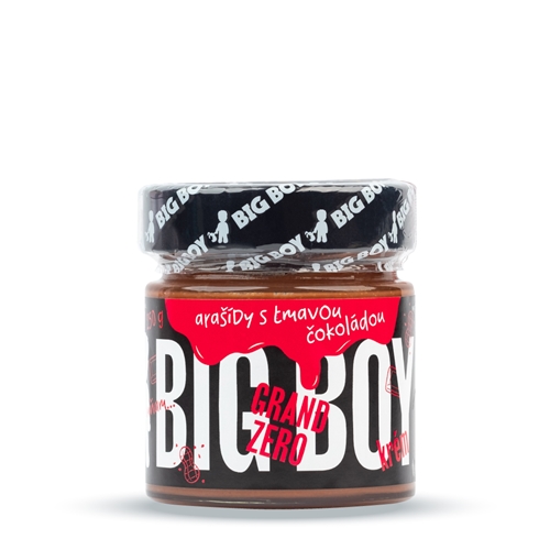 BIG BOY® Grand Zero tmavé -  Arašídový krém s tmavou čokoládou bez cukru 250g