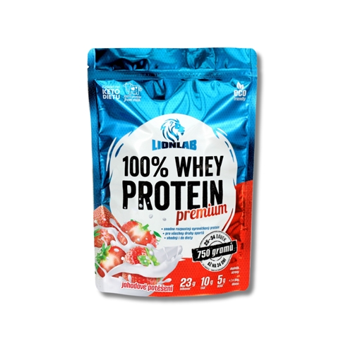 Lionlab: 100 % Whey Protein-jahodové potěšení 750 g