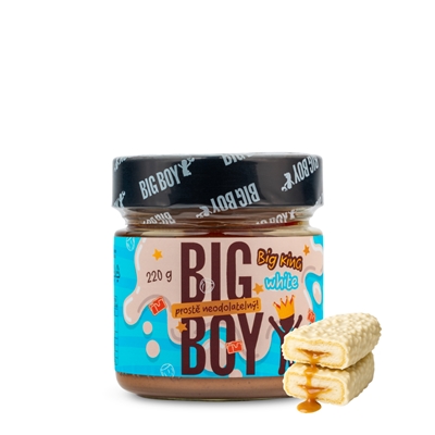 BIG BOY® Big King White - Krém s lískovými ořechy a mlékem 220g BIG BOY® Big King White - Krém s lískovými ořechy a mlékem 220g
