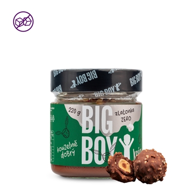 BIG BOY® Zlatonka zero - Lískový krém s březovým cukrem a kousky křupavých oříšků 220g BIG BOY® Zlatonka zero - Lískový krém s březovým cukrem a kousky křupavých oříšků 220g