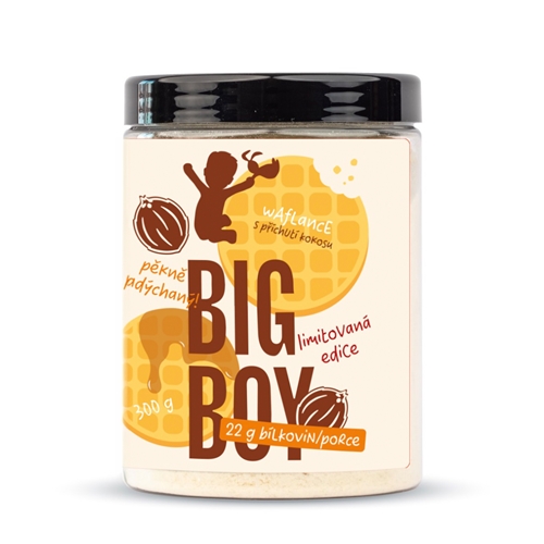 BIG BOY® Proteinové Waflance s kokosem- sypká směs na přípravu vaflí a lívanců  300g