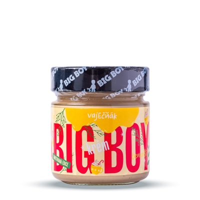 BIG BOY® Vaječňák - Kešu krém s bílou čokoládou, vanilkou a vaječno-rumovou příchutí 220g BIG BOY® Vaječňák - Kešu krém s bílou čokoládou, vanilkou a vaječno-rumovou příchutí 220g