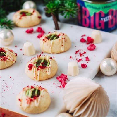 RECEPT: Pistáciové důlkové sušenky RECEPT: Pistáciové důlkové sušenky