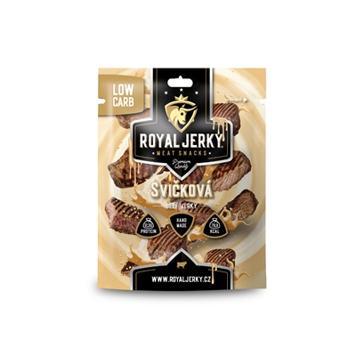 Royal Jerky: Svíčková 22 g (hovězí sušené maso s příchutí svíčkové) Royal Jerky: Svíčková 22 g (hovězí sušené maso s příchutí svíčkové)