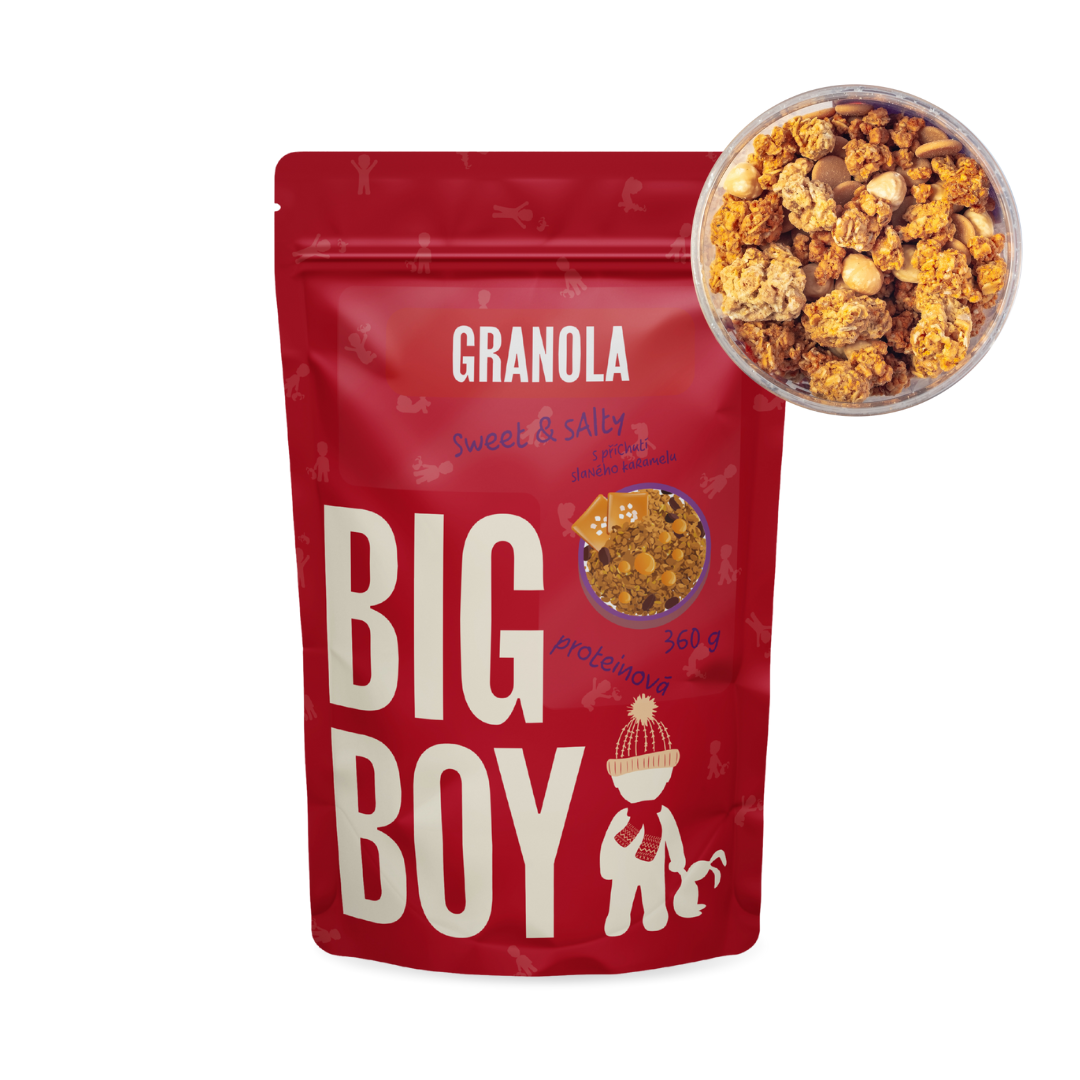 BIG BOY® Proteinová granola Sweet and Salty s příchutí slaného karamelu 360g Eko varianta