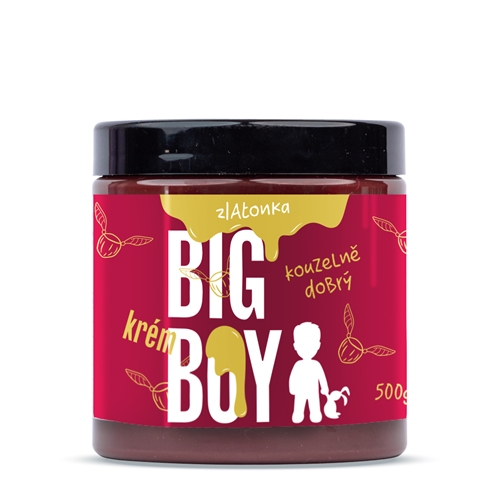BIG BOY® Zlatonka - Sladký lískový krém s kousky křupavých oříšků a kakaem 500g
