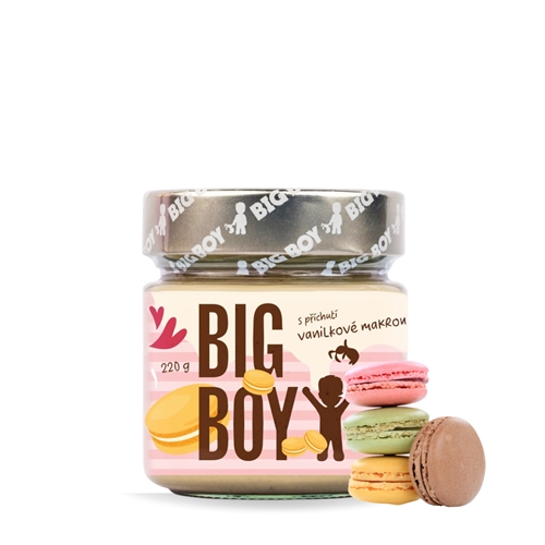 BIG BOY® Vanilková makronka -  Krém z mandlí a arašídů s příchutí vanilkové macronky 220g
