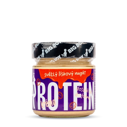BIG BOY® Protein Kremo white nougat - Světlý proteinový krém se sladidly a lískovými ořechy 220g
