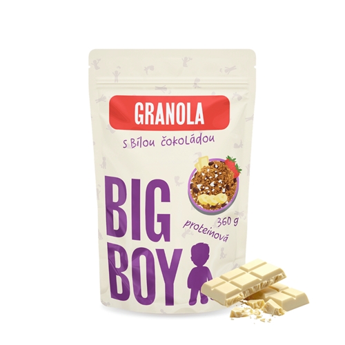 BIG BOY® Proteinová granola s bílou čokoládou a ovocem 360g BIG BOY® Proteinová granola s bílou čokoládou a ovocem 360g