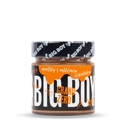 BIG BOY® Grand Zero mléčné- Arašídový krém s mléčnou čokoládou bez cukru 250g BIG BOY® Grand Zero mléčné- Arašídový krém s mléčnou čokoládou bez cukru 250g