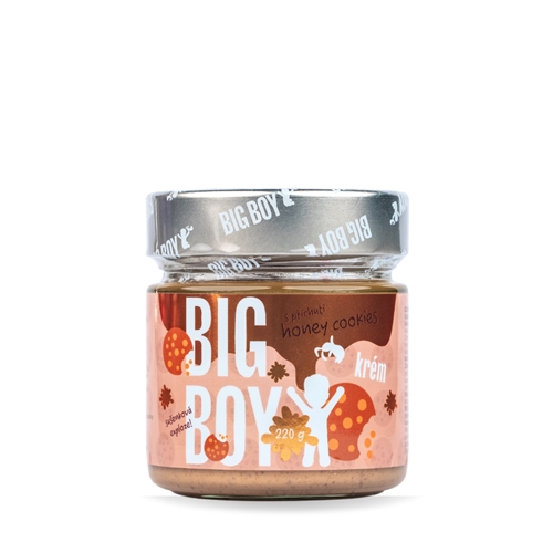 BIG BOY® Honey Cookies  - Krém z arašídů, vlašských ořechů a lískových ořechů s medem 220g