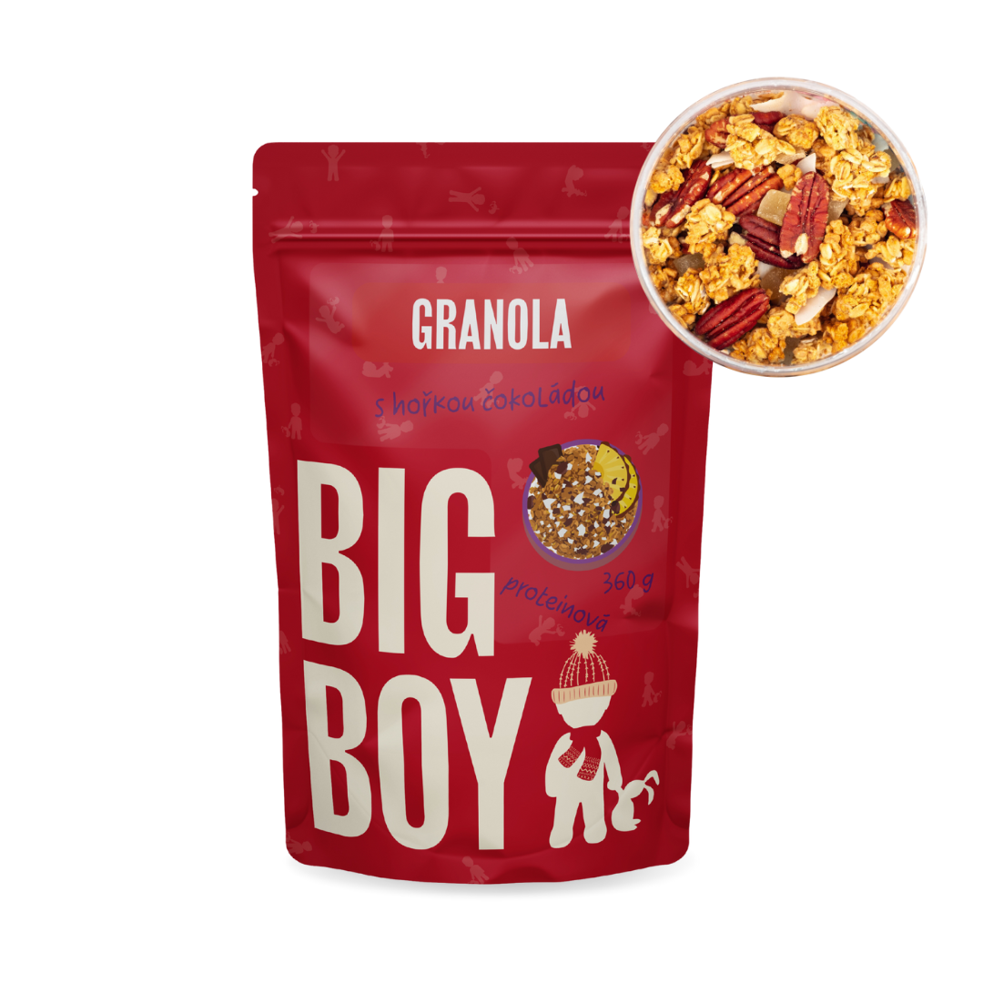 Big Boy Proteinová granola Eko varianta 360 g - s hořkou čokoládou by @kamilasikl
