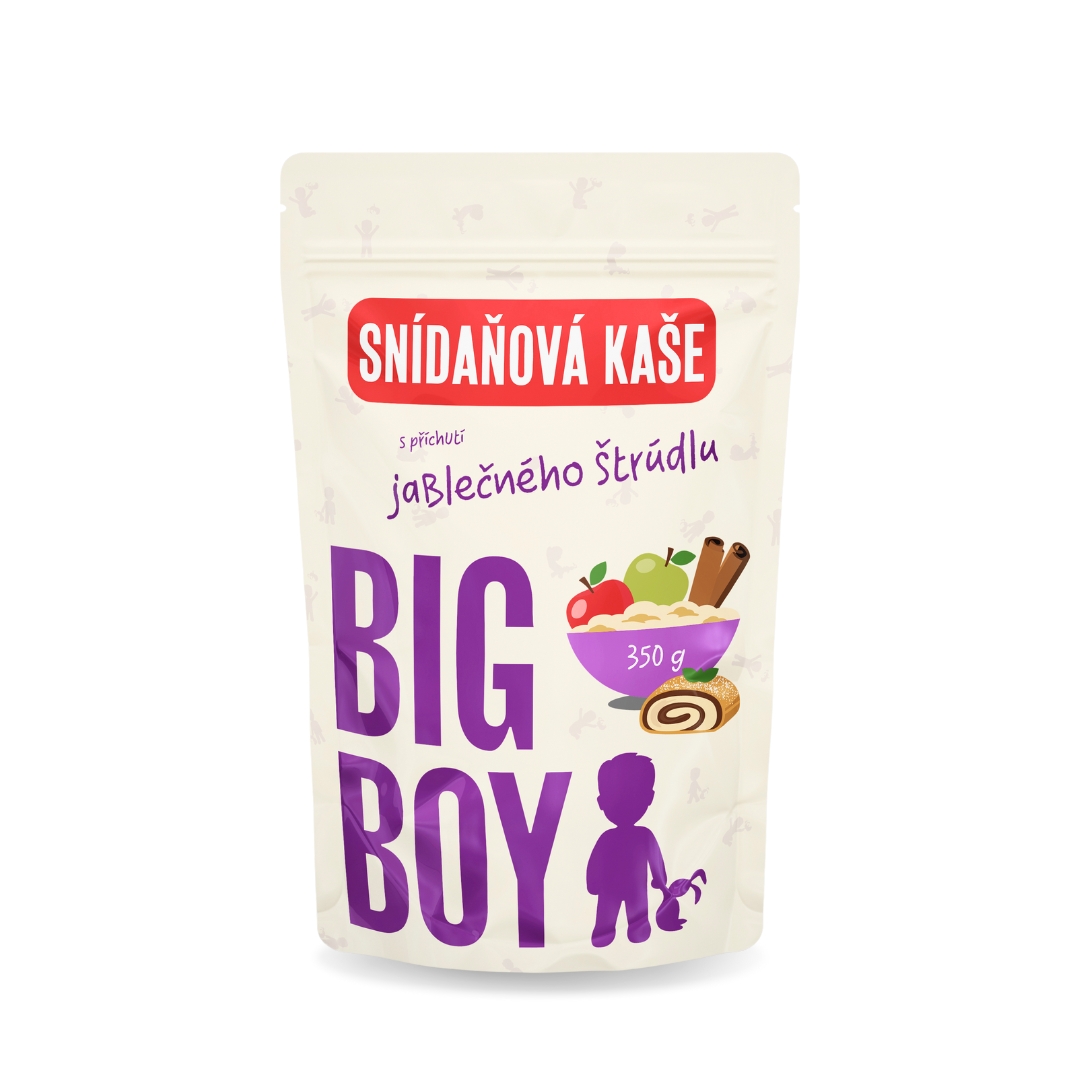 BIG BOY® Ovesná bezlepková kaše s příchutí jablečného štrúdlu 350 g