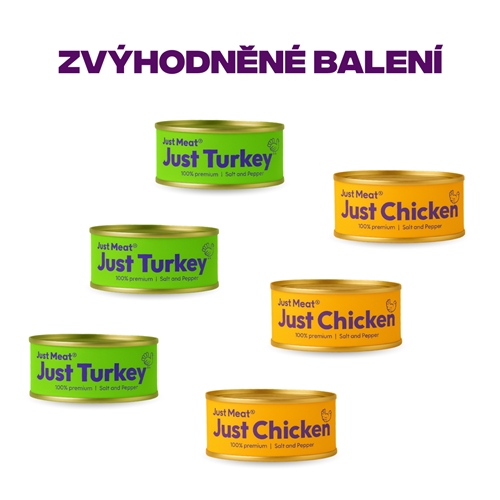 Just Meat 3x kuřecí + 3x krůtí Just Meat 3x kuřecí + 3x krůtí