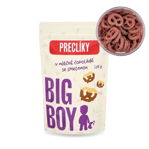 BIG BOY® Preclíky v mléčné čokoládě se smetanou 330g Eko varianta