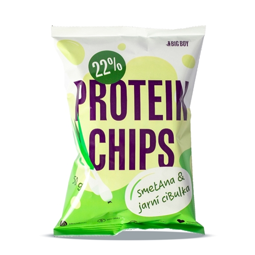 BIG BOY® Proteinové chipsy s příchutí jarní cibulky a smetany 50g