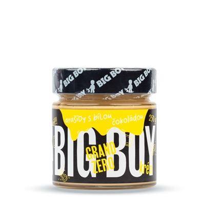 BIG BOY® Grand Zero bílé - Arašídový krém s bílou čokoládou bez cukru 250g BIG BOY® Grand Zero bílé - Arašídový krém s bílou čokoládou bez cukru 250g