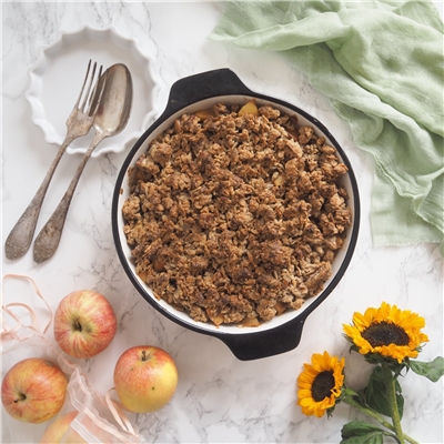 RECEPT: Podzimní jablečný crumble s proteinem RECEPT: Podzimní jablečný crumble s proteinem