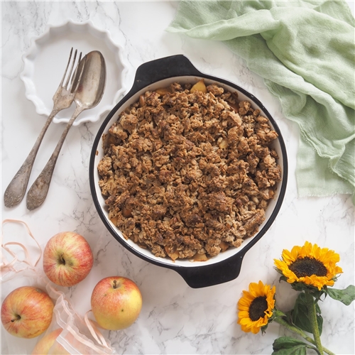 RECEPT: Podzimní jablečný crumble s proteinem